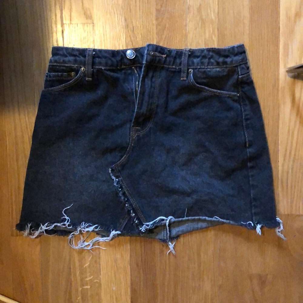 black jean skirt